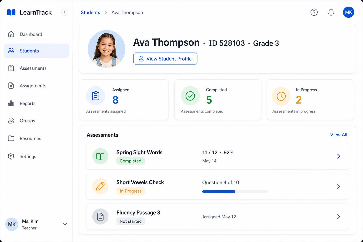 See what each learner has done — and what's next preview