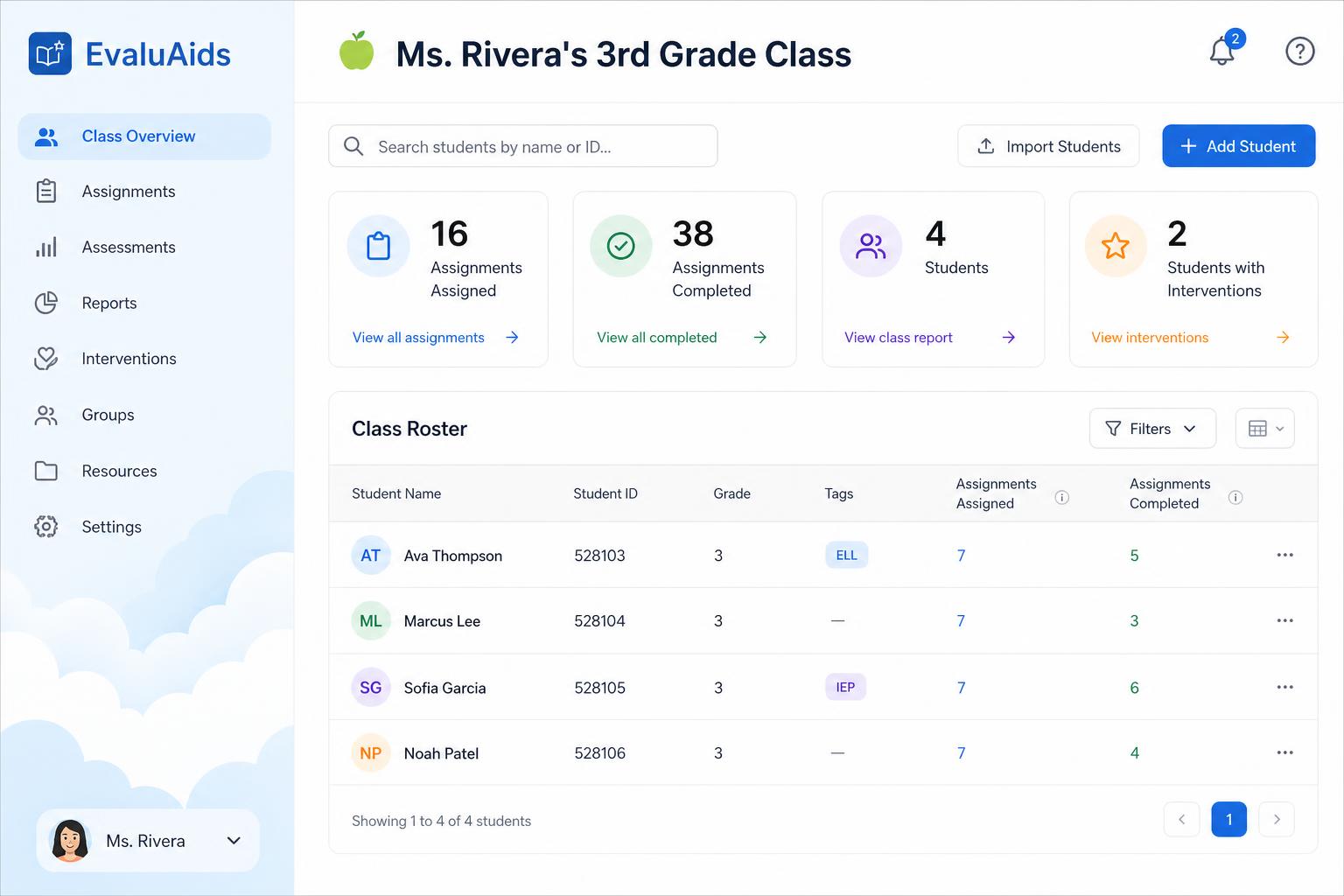Every student, organized at a glance preview